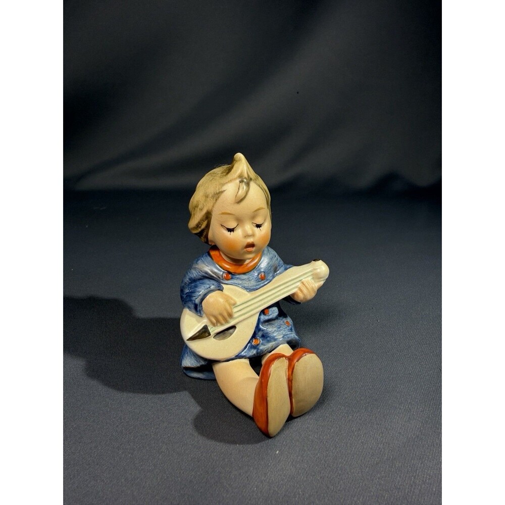 Goebel Hummel #53 Joyful 3.5” Girl Playing Mandolin W. Germany Vintage